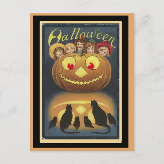 Vintage Halloween Briefkaart (Voorkant)