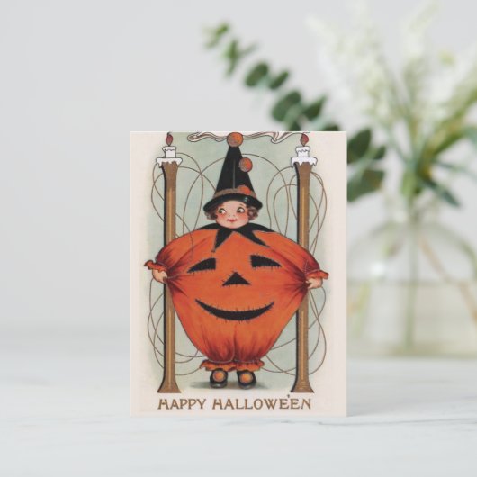 Vintage Halloween Briefkaart (Staand voorkant)