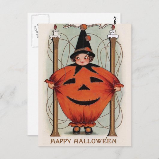Vintage Halloween Briefkaart (Voorkant / Achterkant)