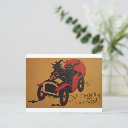 Vintage Halloween Briefkaart (Staand voorkant)
