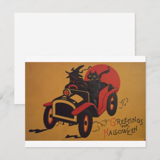 Vintage Halloween Briefkaart (Voorkant / Achterkant)