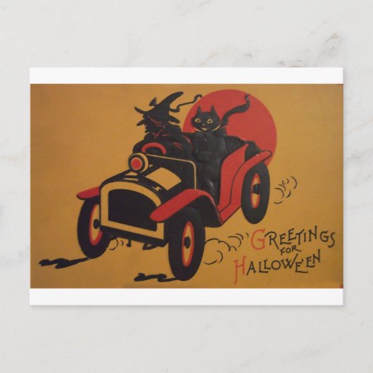 Vintage Halloween Briefkaart (Voorkant)