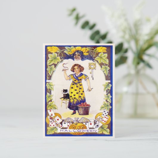 Vintage Halloween Briefkaart (Staand voorkant)