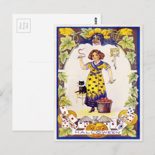 Vintage Halloween Briefkaart (Voorkant / Achterkant)