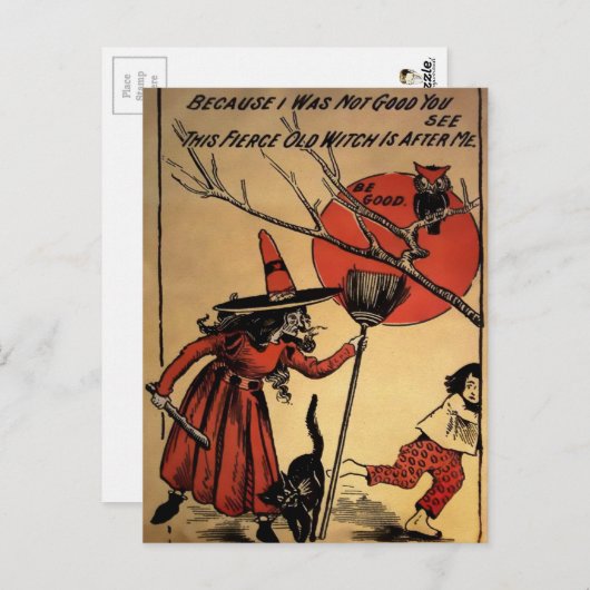 Vintage Halloween Briefkaart (Voorkant / Achterkant)