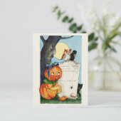 Vintage Halloween Briefkaart (Staand voorkant)
