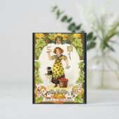 Vintage Halloween Briefkaart (Staand voorkant)
