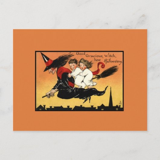 Vintage Halloween Briefkaart (Voorkant)
