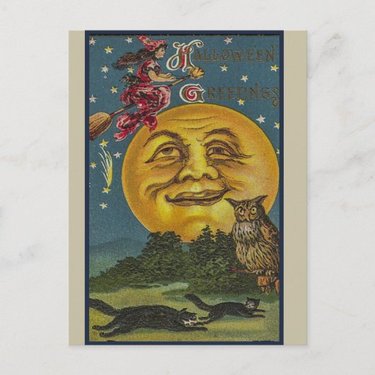 Vintage Halloween Briefkaart (Voorkant)