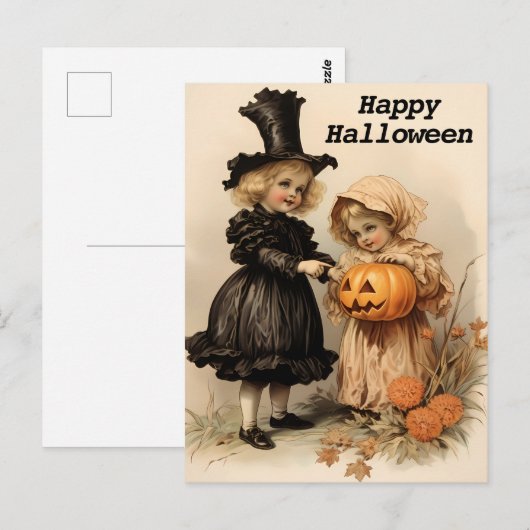 Vintage Halloween Briefkaart (Voorkant / Achterkant)