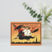 Vintage Halloween Briefkaart (Staand voorkant)