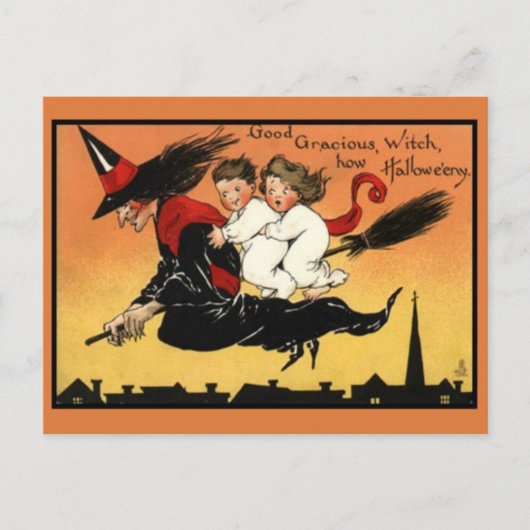 Vintage Halloween Briefkaart (Voorkant)