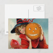 Vintage Halloween Briefkaart (Voorkant / Achterkant)