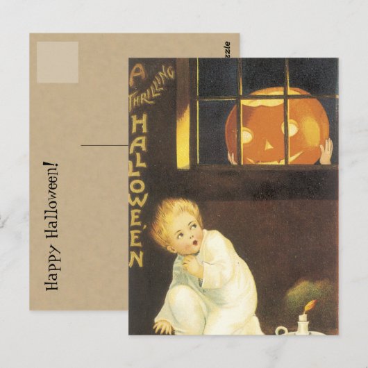 Vintage Halloween Briefkaart (Voorkant / Achterkant)