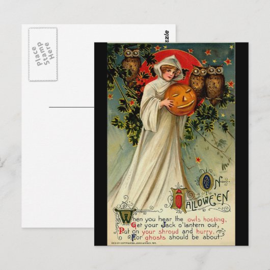 Vintage Halloween Briefkaart (Voorkant / Achterkant)