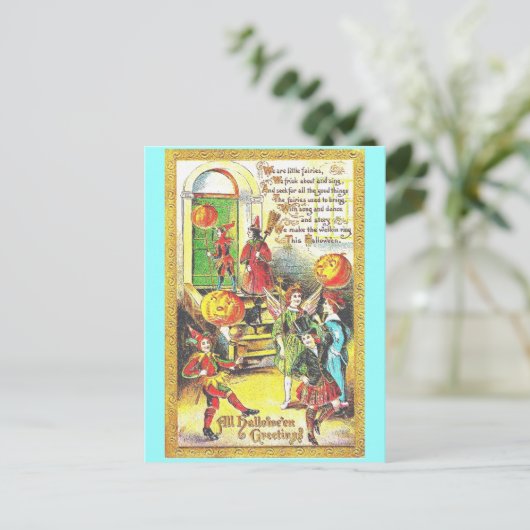 Vintage Halloween Briefkaart (Staand voorkant)