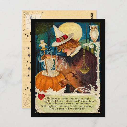 Vintage Halloween Briefkaart (Voorkant / Achterkant)