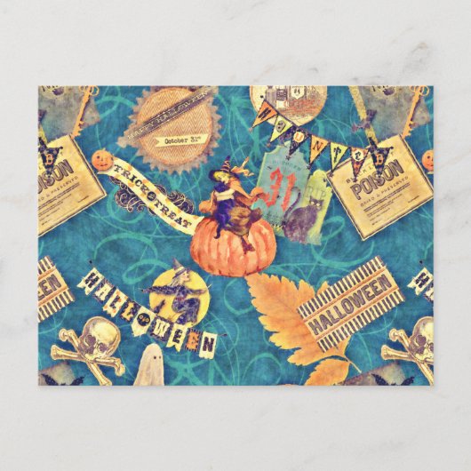 Vintage Halloween Briefkaart (Voorkant)