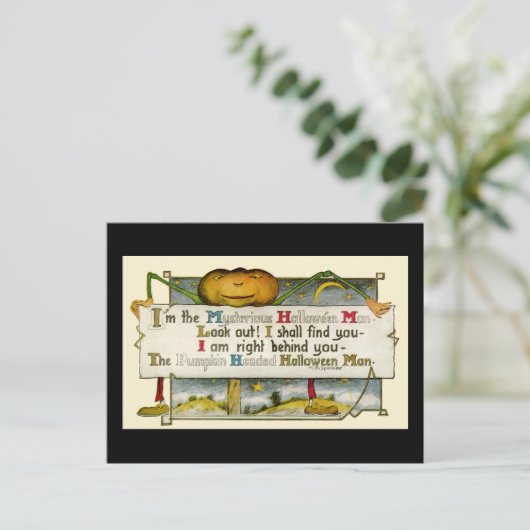 Vintage Halloween Briefkaart (Staand voorkant)