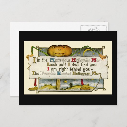 Vintage Halloween Briefkaart (Voorkant / Achterkant)