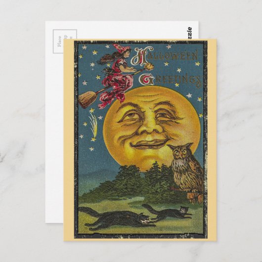 Vintage Halloween Briefkaart (Voorkant / Achterkant)