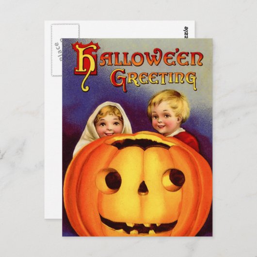 Vintage Halloween Briefkaart (Voorkant / Achterkant)