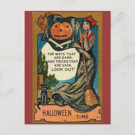 Vintage Halloween Briefkaart (Voorkant)