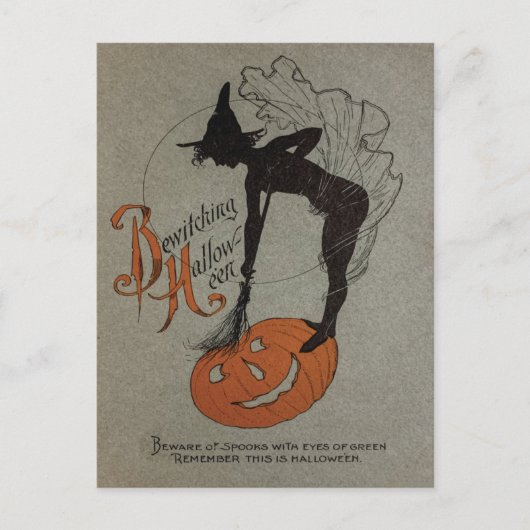 Vintage Halloween Briefkaart (Voorkant)