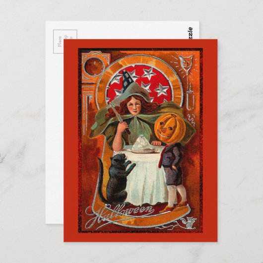 Vintage Halloween Briefkaart (Voorkant / Achterkant)