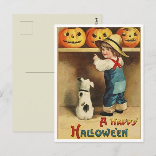 Vintage Halloween Briefkaart (Voorkant / Achterkant)
