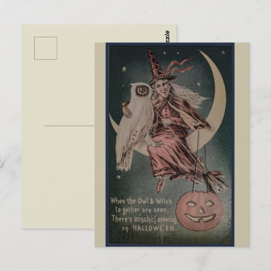 Vintage Halloween Briefkaart (Voorkant / Achterkant)