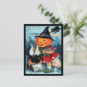 Vintage Halloween Briefkaart (Staand voorkant)