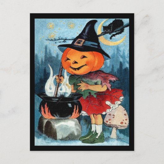 Vintage Halloween Briefkaart (Voorkant)