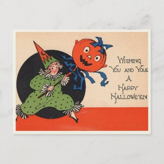Vintage Halloween Briefkaart (Voorkant)