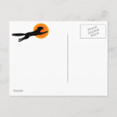 Vintage Halloween Briefkaart Black Cat Flying Scho (Achterkant)