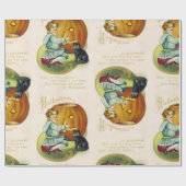 Vintage Halloween Briefkaart Cadeaupapier (Vlak)
