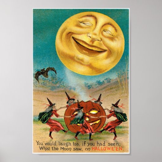 Vintage Halloween Briefkaart Poster (Voorkant)