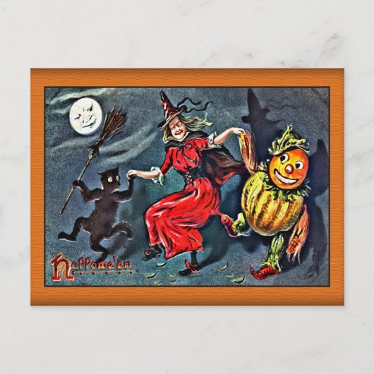 Vintage Halloween Briefkaart, Raphael Tuck c. 1900 Briefkaart (Voorkant)