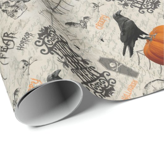 Vintage Halloween Cadeaupapier (Rol Hoek)