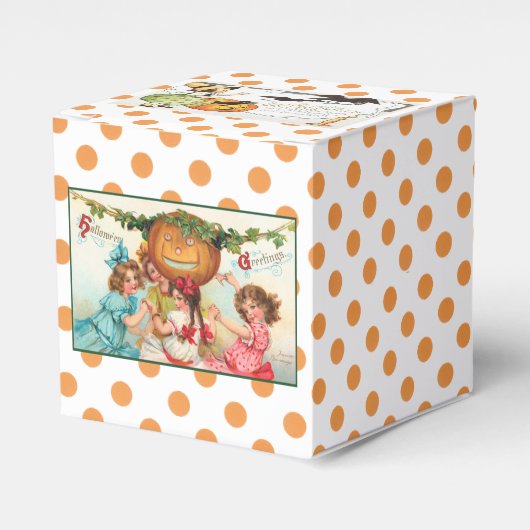Vintage Halloween Candy Favor Box Bedankdoosjes (Voorkant Zijde)