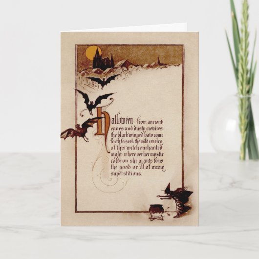 Vintage Halloween Card Feestdagen Kaart (Voorkant)