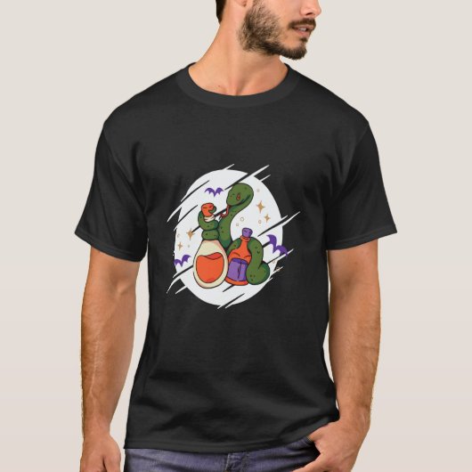 Vintage Halloween Chemistry Snake T-shirt (Voorkant)