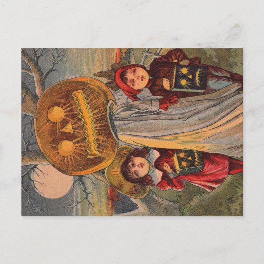 Vintage Halloween Children Announcement Briefkaart (Voorkant)