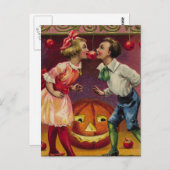 Vintage Halloween Couple Briefkaart (Voorkant / Achterkant)