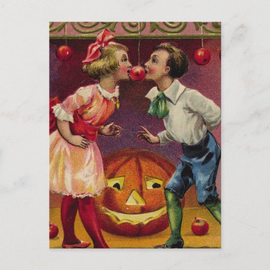 Vintage Halloween Couple Briefkaart (Voorkant)