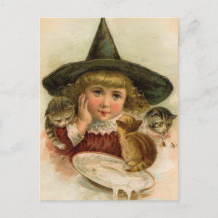 vintage Halloween cutie Briefkaart