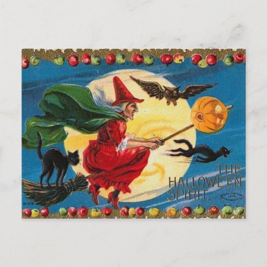 Vintage - Halloween - de Halloween Spirit Briefkaart (Voorkant)