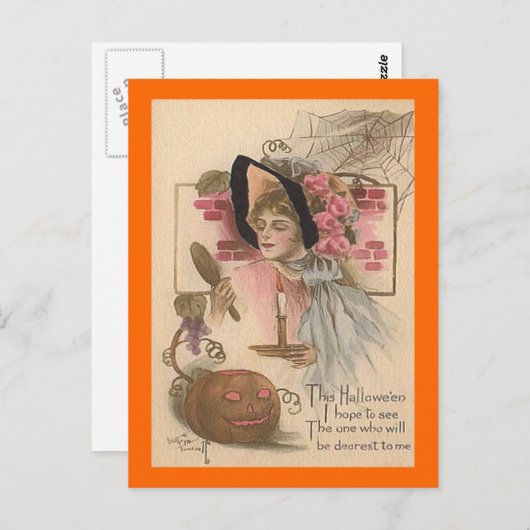 Vintage Halloween Dearest Briefkaart (Voorkant / Achterkant)