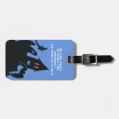 Vintage Halloween, eng gehakt huis en heks Bagagelabel (Voorkant horizontaal)