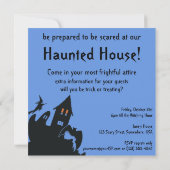 Vintage Halloween, eng gehakt huis en heks Kaart (Achterkant)